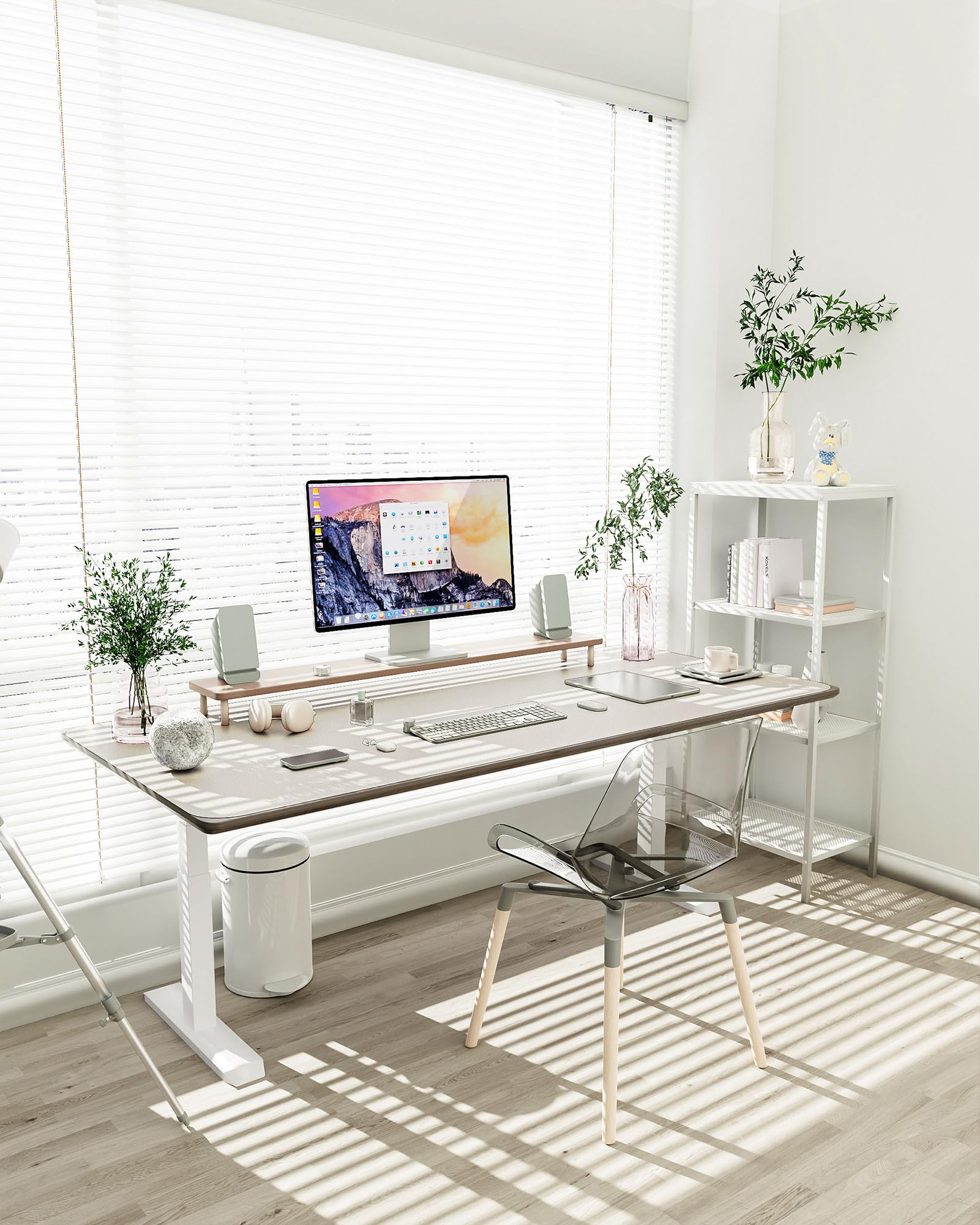 YSAGi Non-Slip Leather Desk Pad XL Size, Waterproof Laptop Computer Desk Keyboard Mat, Table