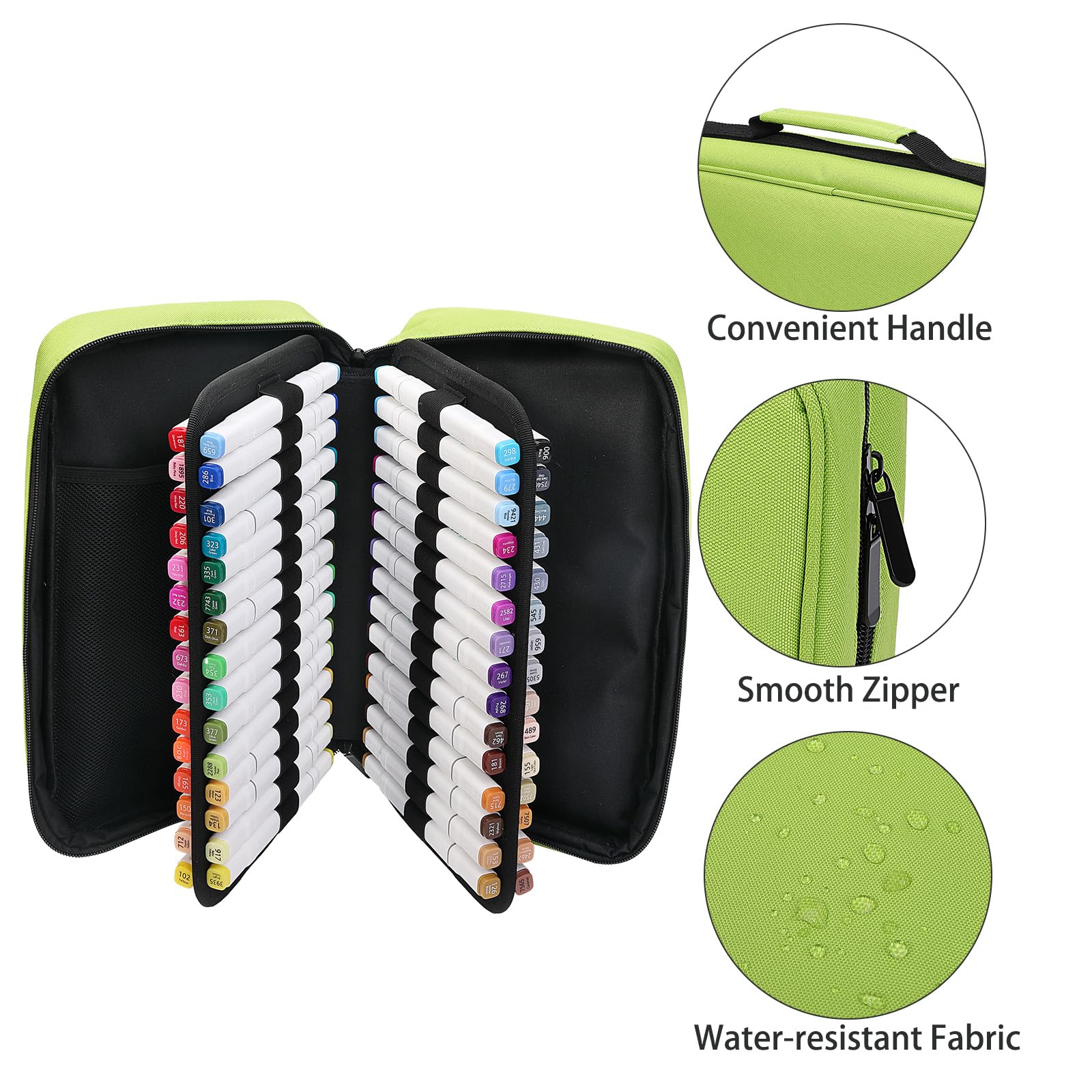 BOMKEE 60 Slots Marker Organizer Case, Large Marker Case for 60 Markers Big Capacity Marker Storage