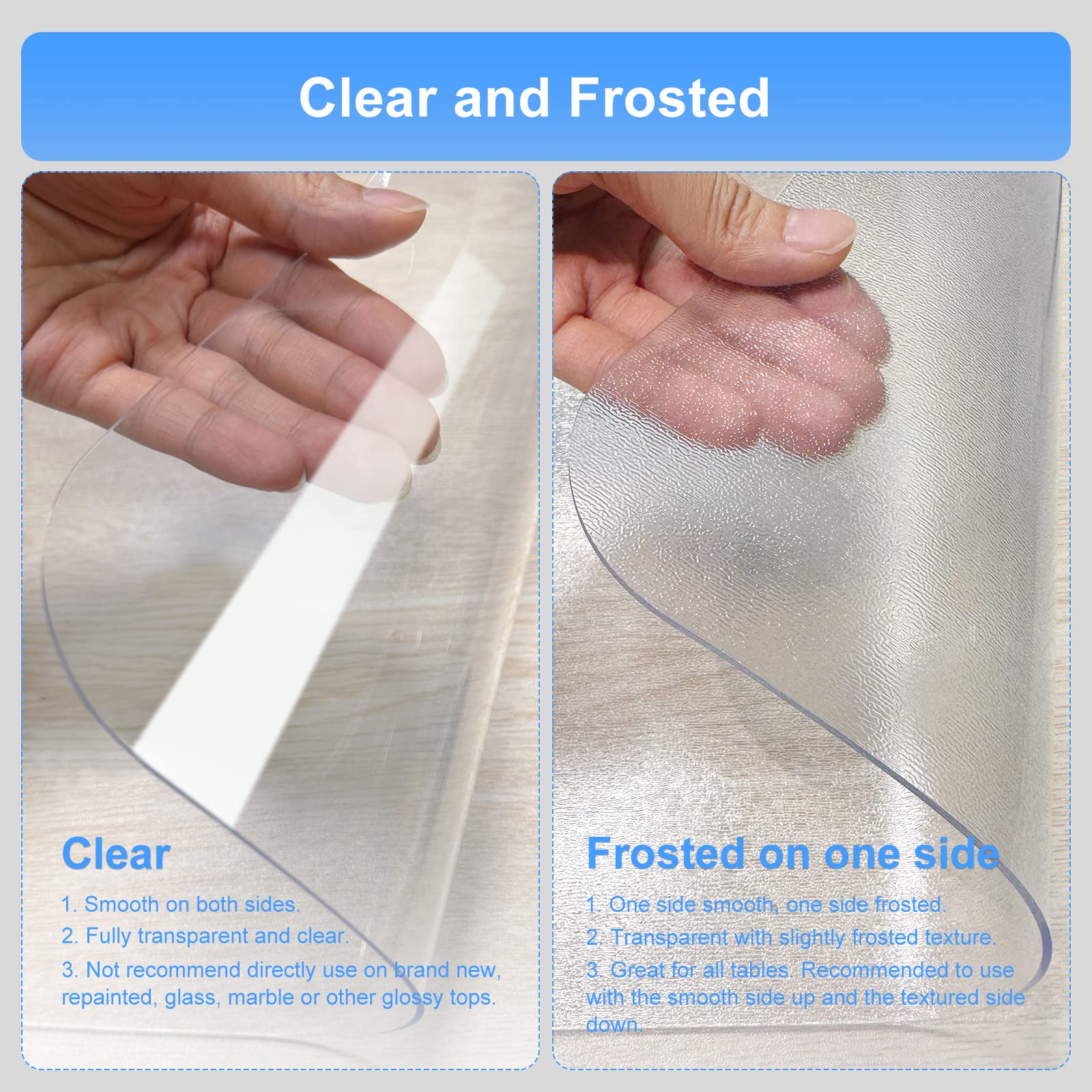 NATRKE Clear Desk Mat Pad, 27.6"x15.7" Large Transparent Computer Desk Mat Plastic Desktop