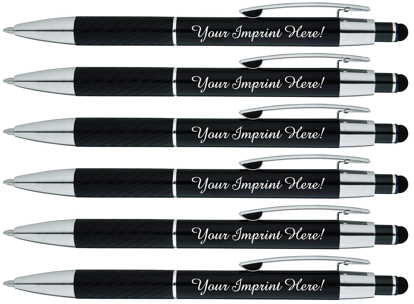 Customized Pens with Stylus - The Prestige Metal Pen - Custom Printed Name Pens with Black Ink