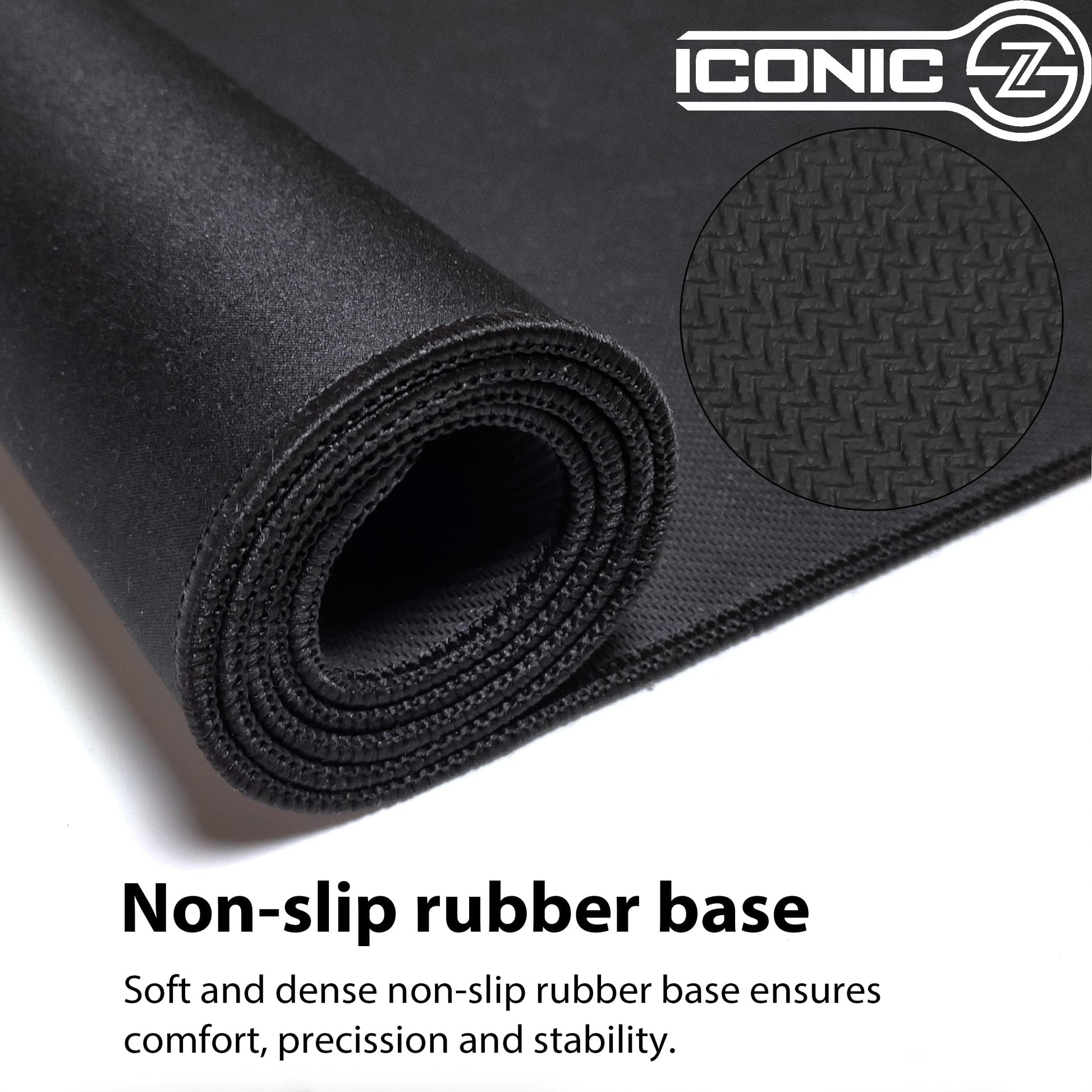 ICONIC - PRO PC GEAR 3XL Extended Gaming Mouse Pad/Mat 46"x20"(Black) - Large & Wide Desk Cloth