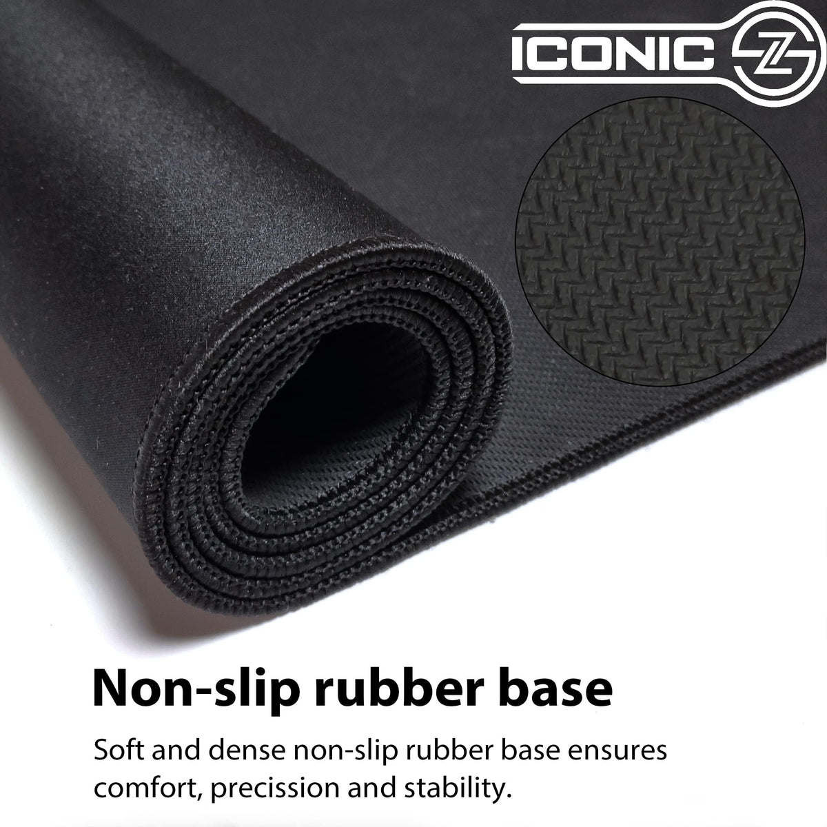 ICONIC - PRO PC GEAR XXL Extended Gaming Mouse Pad/Mat 40"x18"(Black) - Large & Wide Desk Cloth