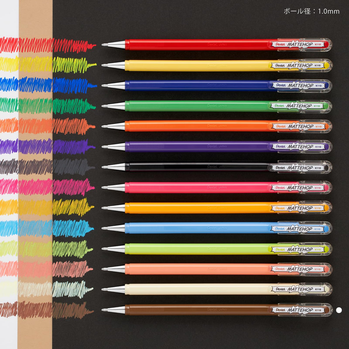 Pentel Color Ballpoint Pen, Matte Hop, Brown, 10 Pens K110-VE