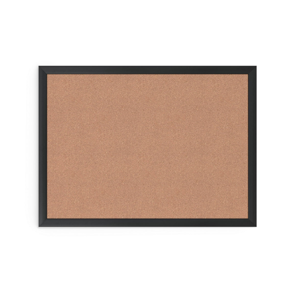 U Brands Cork Bulletin Board, 24" x 18", Black Aluminum Frame, Industrial Grade Pinning Surface