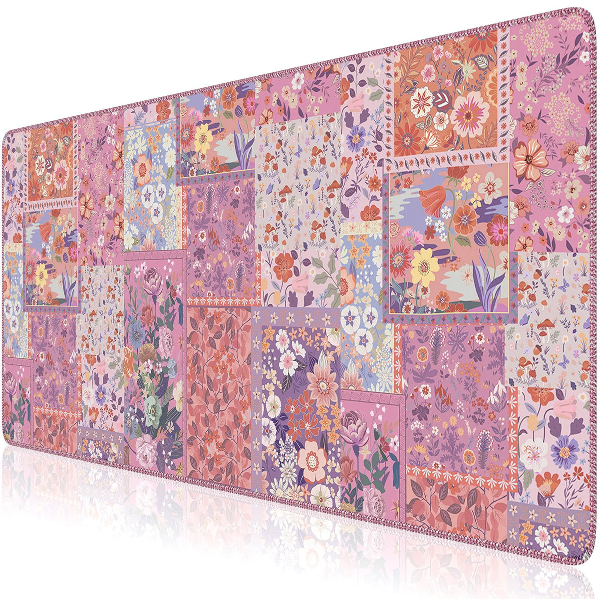 iCasso Floral Desk Pad Mat, Large Mouse Pad, Rose Pink