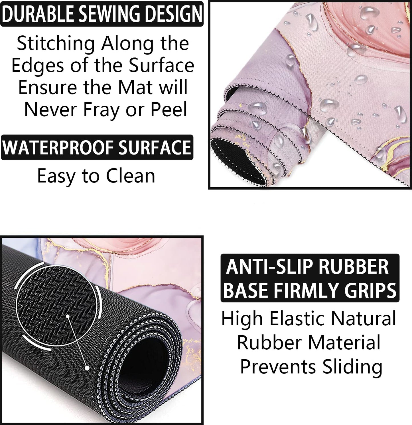 Large Desk Mat, Mouse Pad with Wrist Support, Keyboard Wrist Rest Set