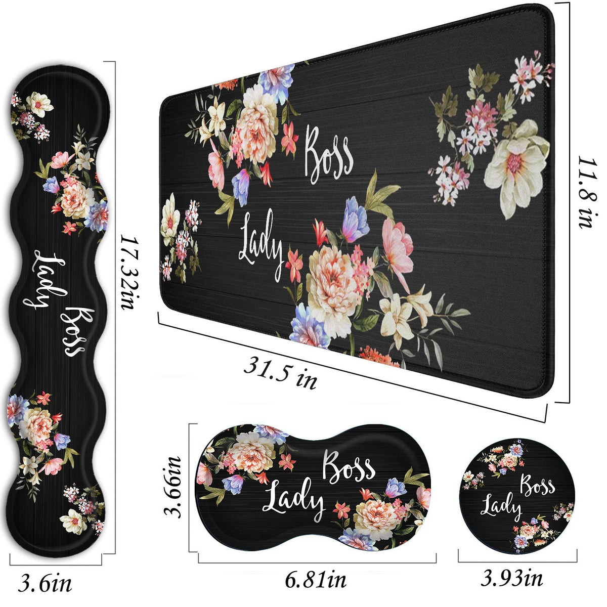 FGDRFGRW Mouse Pad Set,(31.5×11.8 in) Desk Pad + Keyboard Wrist Rest Support + Mouse Wrist Rest +