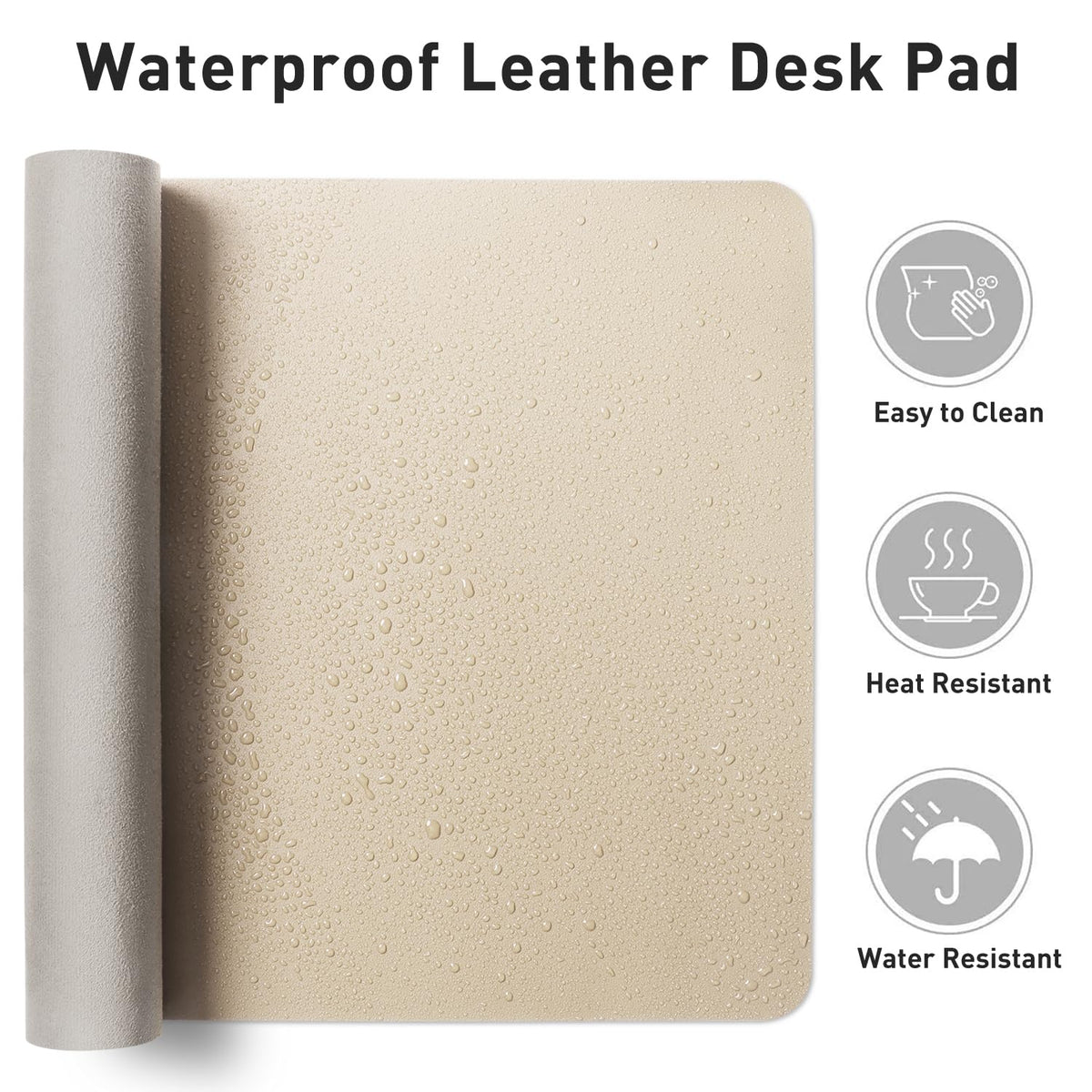 Aothia Leather Desk Pad Protector, Mouse Pad, Office Desk Mat, Non-Slip PU Leather Desk Blotter