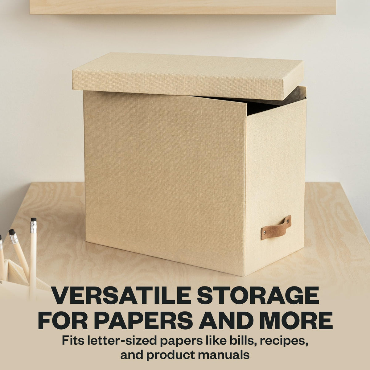 Bigso John File Box - File Storage Box and File Organizer for Important Paperwork - Durable Hanging