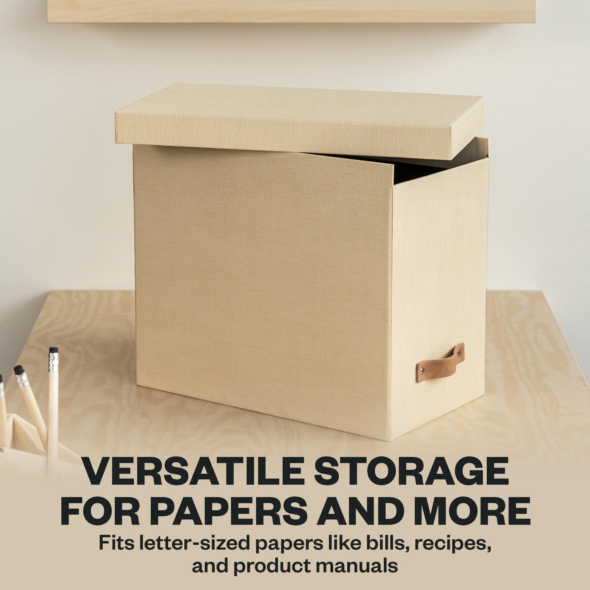 Bigso John File Box - File Storage Box and File Organizer for Important Paperwork - Durable Hanging