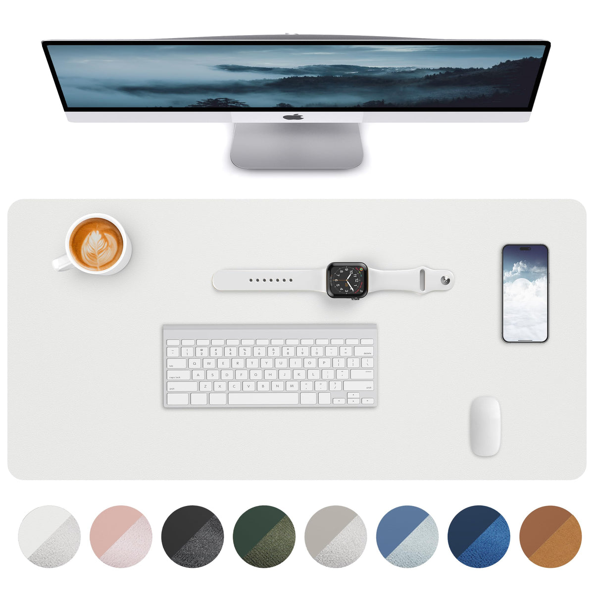 Leather Desk Pad Blotter,Mouse Pad,Office Desk Mat, Non-Slip PU Leather Desk mat,Large Desk