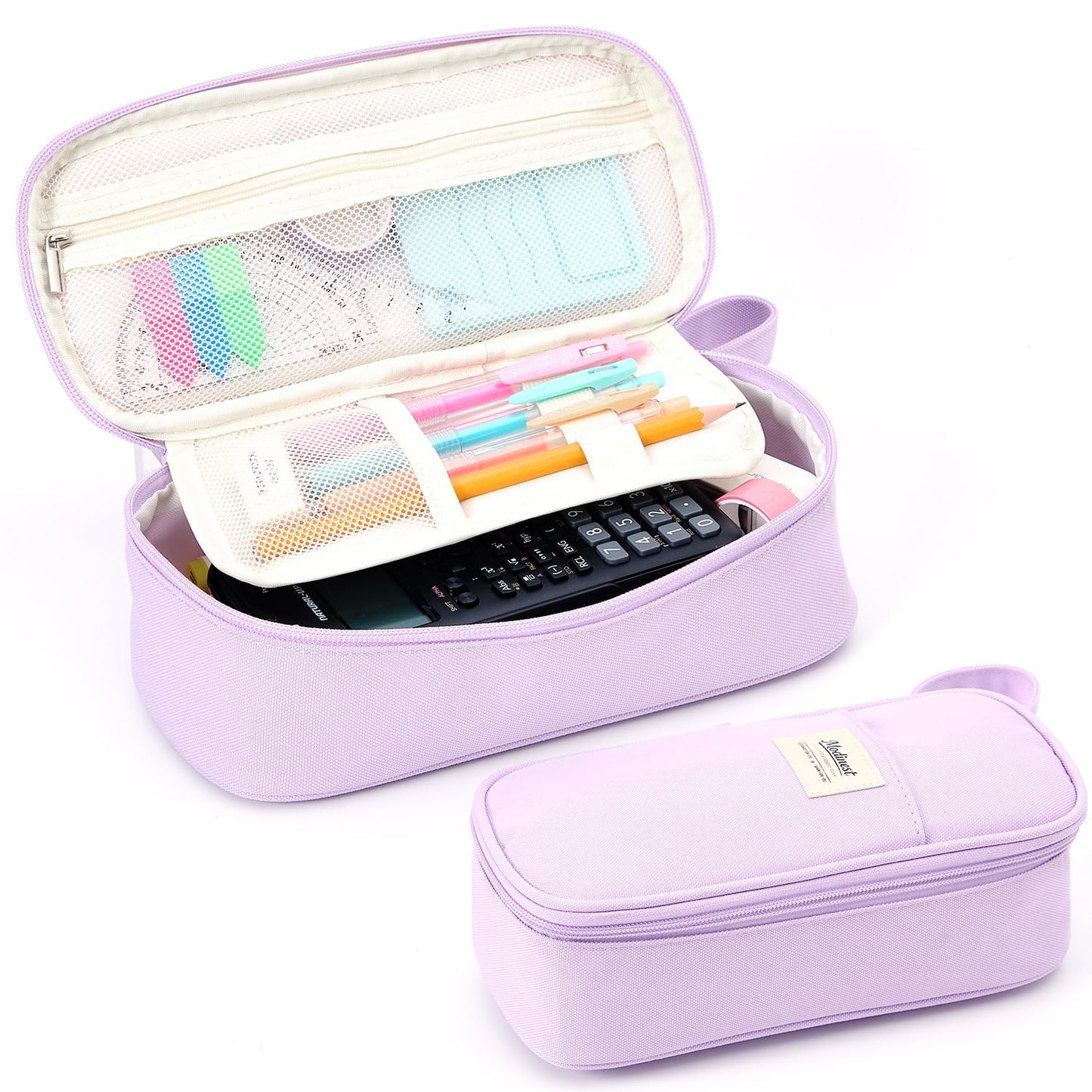 Modinest Pencil Case Pouch, Large Capacity Pen Bag Organizer, Cute Aesthetic Pencil Box for Girls