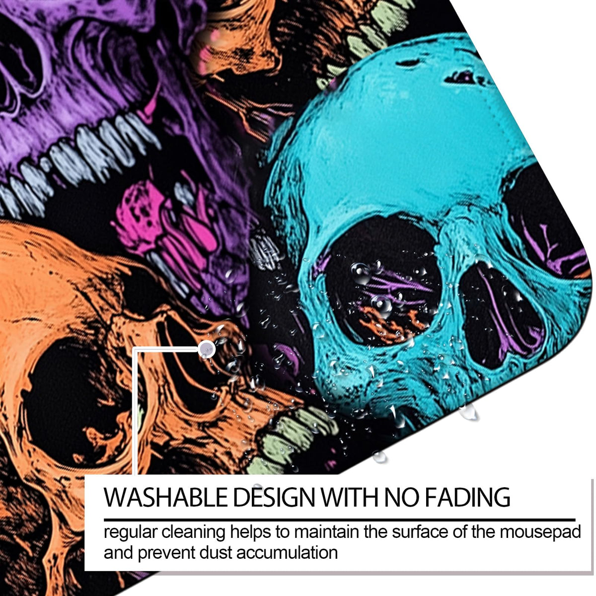 JIANG100 Dark Gothic Skull Design Gaming Desk Mat, Extended Mouse Pad, XL