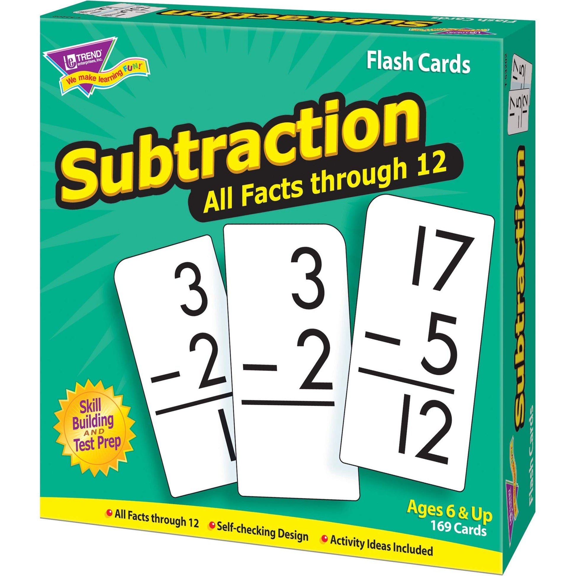 Trend Enterprises: Subtraction All Facts Through 12 Skill Drill Flash Cards, Great for Skill