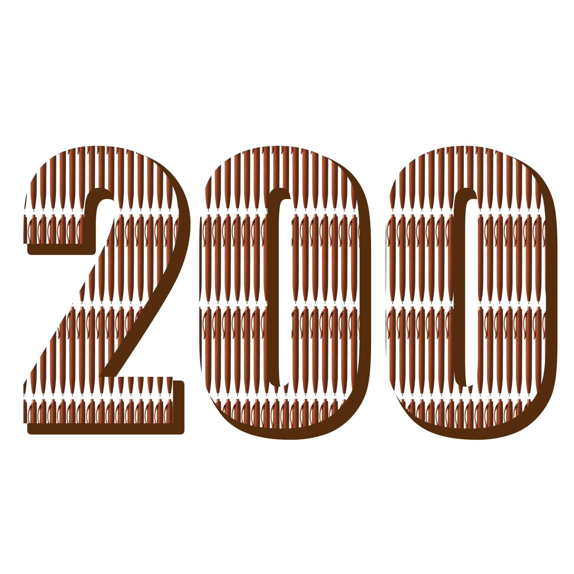 deegtran 200 Pack No Bleed Brown Barrel Click Pens, Wholesale Retractable Ballpoint Pens, Medium