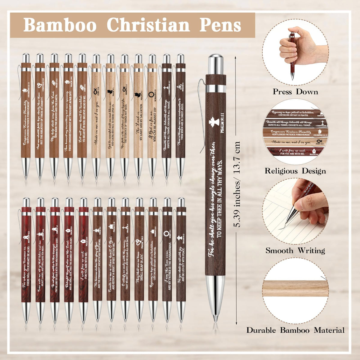 25 Sets Christian Bible Verse Religious Gift Bulk ,Fresh Color,English