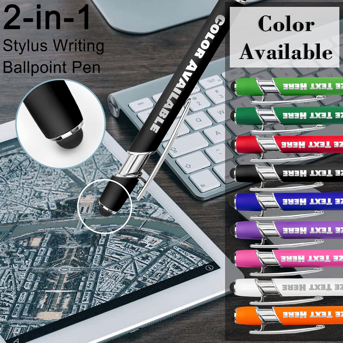 Up to 500 Personalized Pens Bulk Custom Ballpoint Pens with Business Name Message Logo, Customized