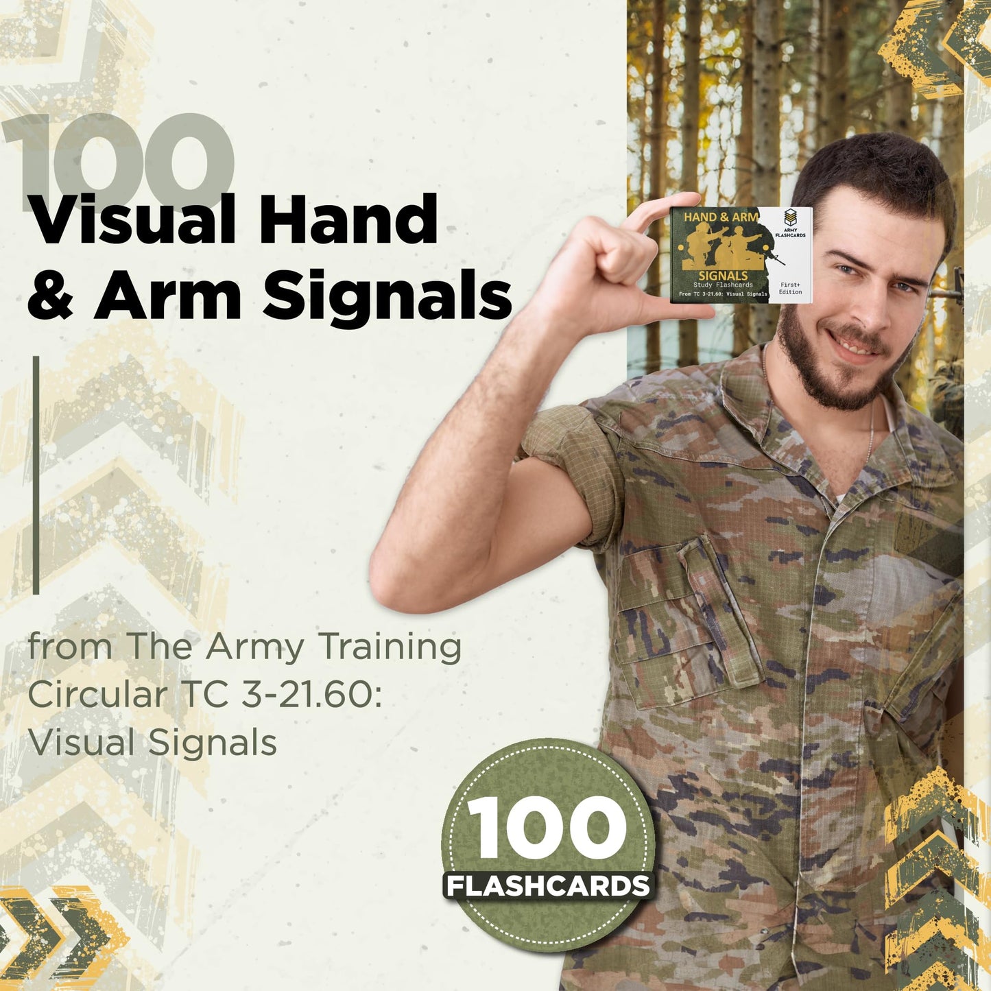 Army Flashcards - Military Hand and Arm Signals | 100 of the Most Important Visual Hand and Arm