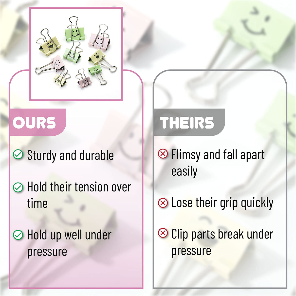 Mr. Pen- Cute Binder Clips, 80 pcs, Assorted Sizes