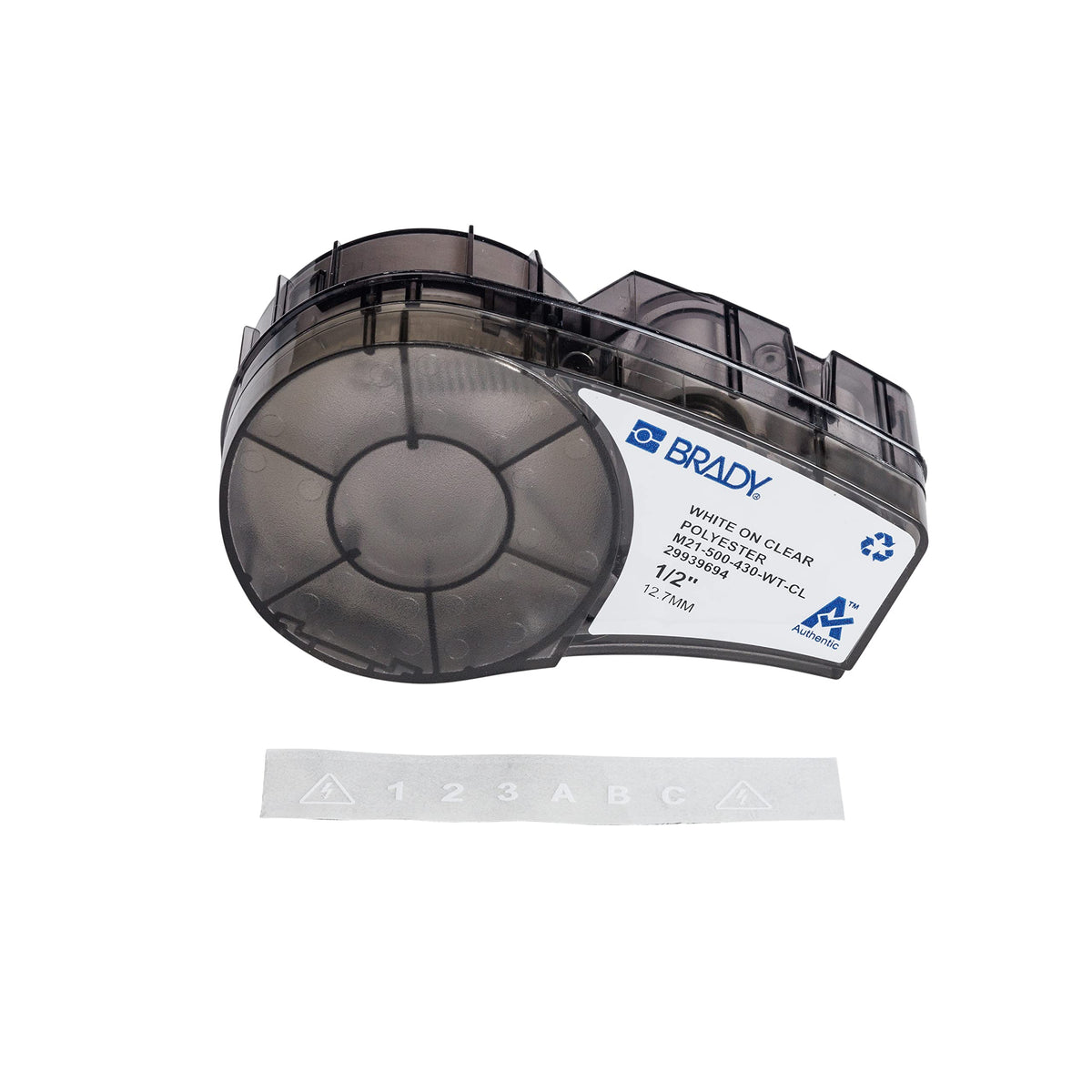 Brady Authentic (M21-500-430-WT-CL) Harsh Environment Polyester Label for Lab, Asset Tracking and