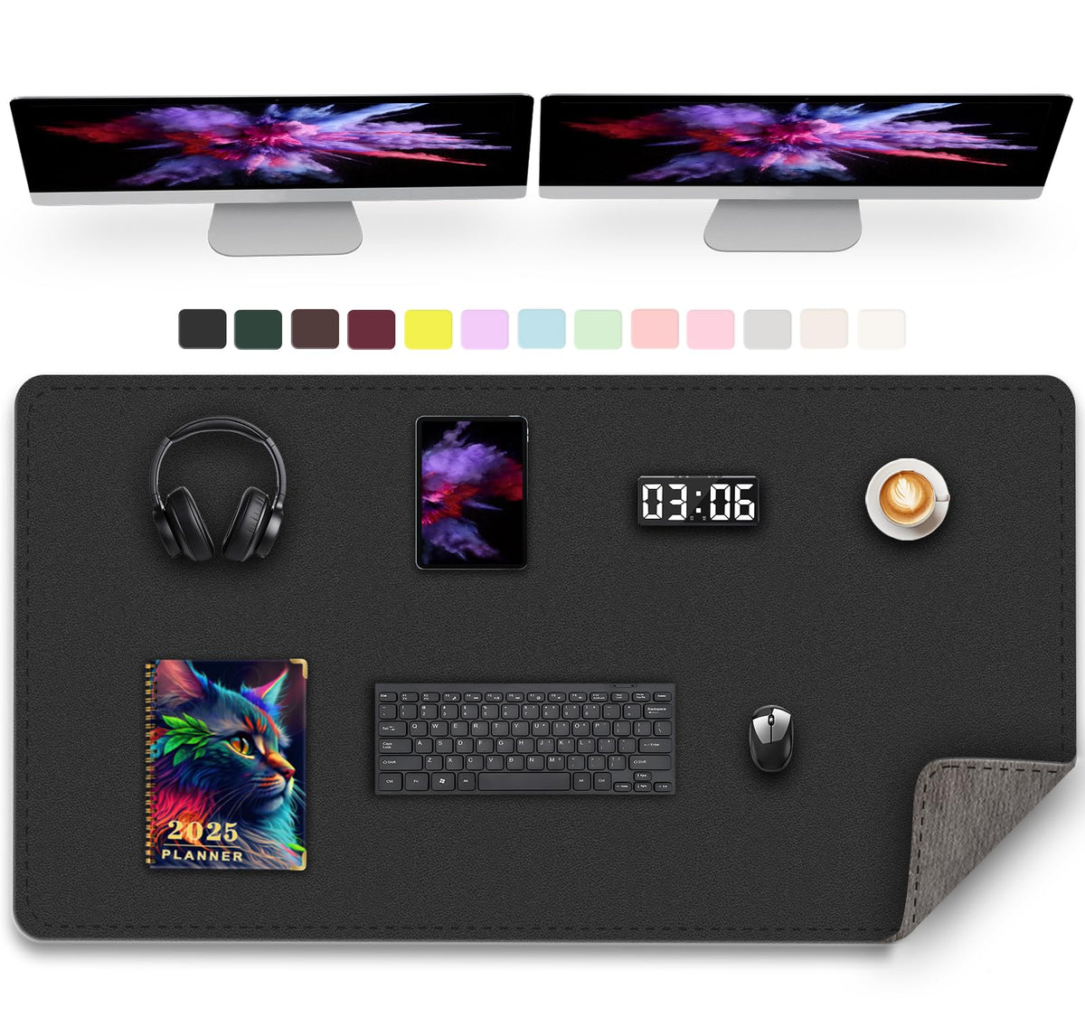 47.2" x 23.6" Large Desk Pad Mat - Non-Slip PU Leather Desk Mat, Large Mouse Pad, Computer Mat for