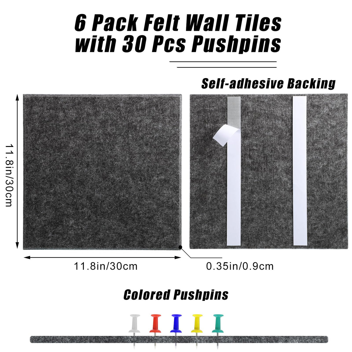 Large Cork Board 36" x 24", 6 Pack Felt Bulletin Board Pin Boards