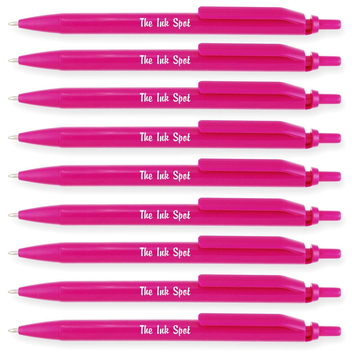 100 Excel Classic Click Personalized Custom Printed Pens – Neon Pink