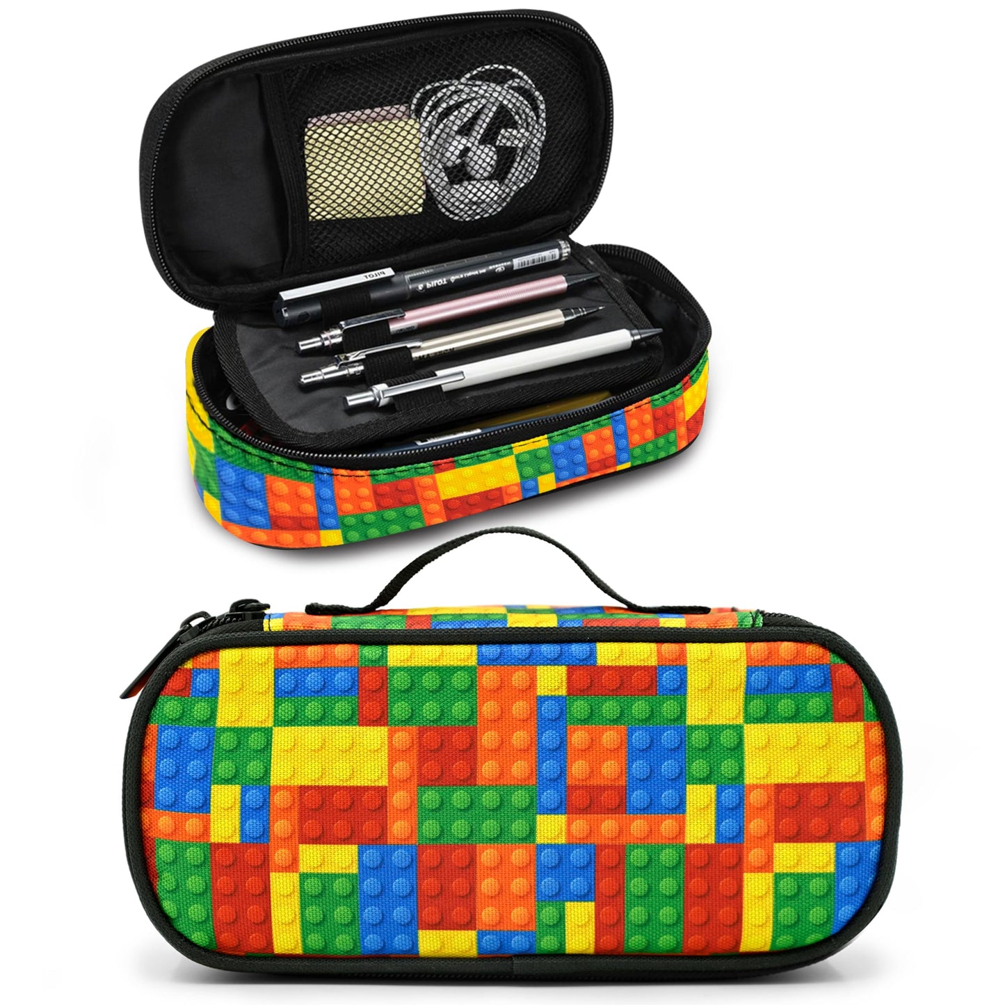 Droerfes Brick Pencil Case Pencil Pouch Large Capacity Pen Bag School Office Organizer Stationery