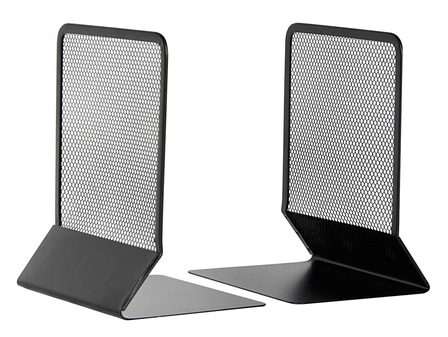 OSCO Black Wiremesh Bookends | 1 Pair | Two Bookends | Shelves & Bookcases | H17.5 x W12.5 x D13 cm