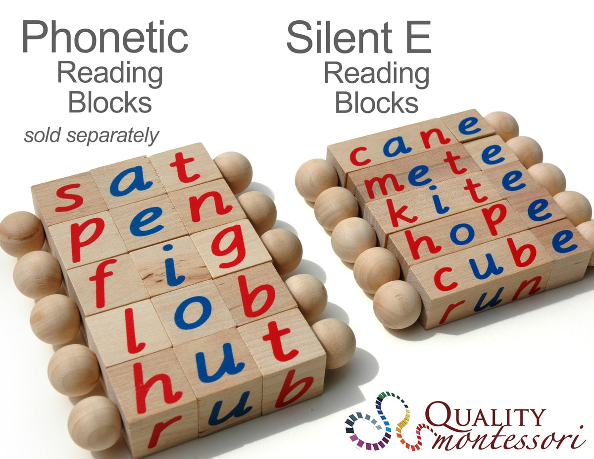 Montessori Silent E Reading Blocks for Preschoolers