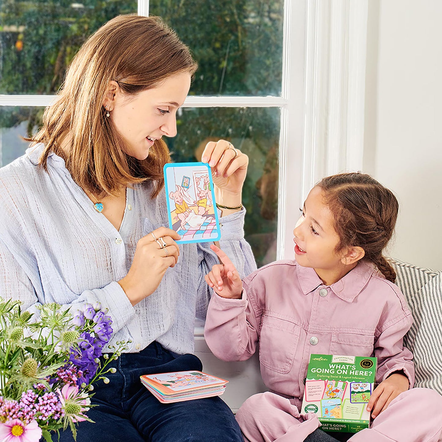 eeBoo: What's Going on Here - 50 Conversation Flashcards, Develops Empathy Through Friendly