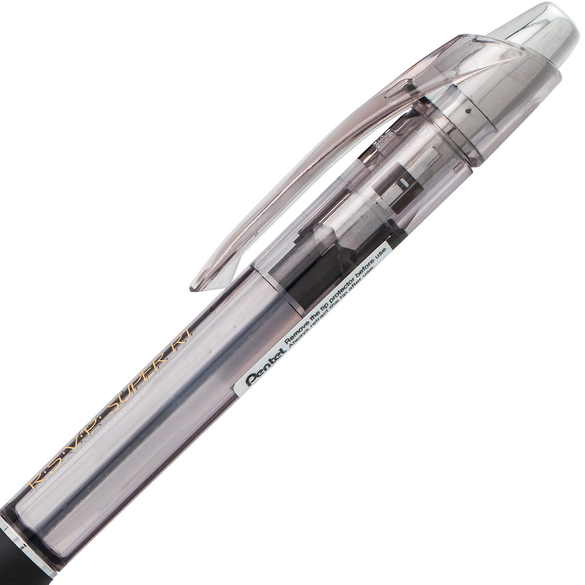 Pentel RSVP Super RT Ballpoint Pen, (1.0mm) Medium Line, Black Ink, Box of 12 (BX480-A)