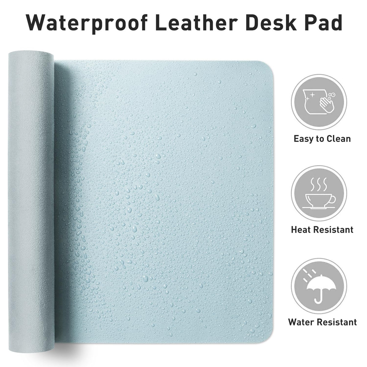 Aothia Leather Desk Pad Protector, Office Desk Mat, Large Mouse Pad, Non-Slip PU Leather Desk