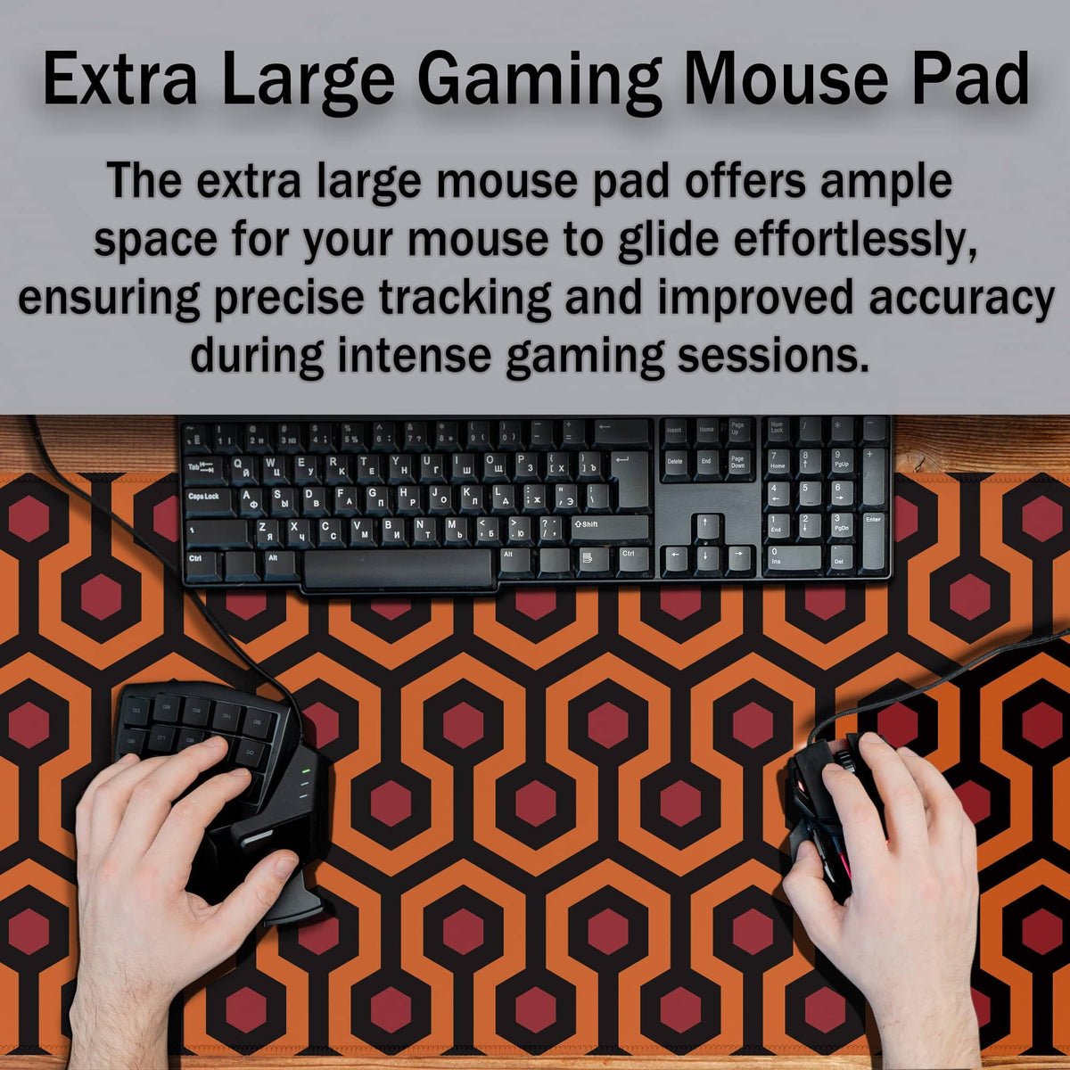 Samgula Office Desk Mat Red Yellow Big Mouse Pad Gaming Desk Pad Full Desk Mat Non-Slip Rubber Base