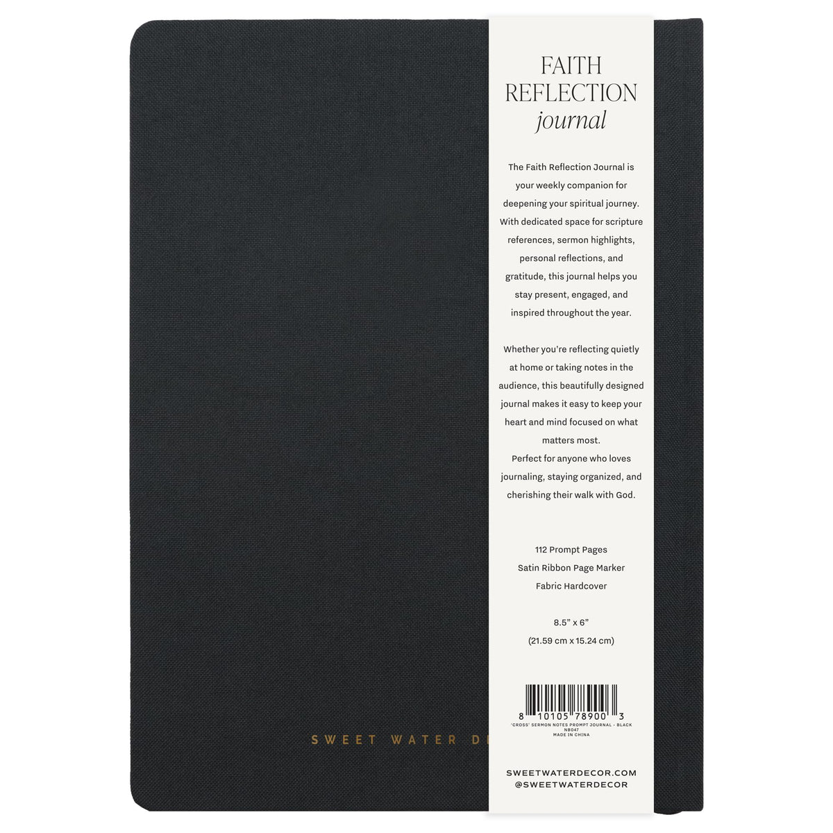 Sweet Water Decor Bible Study Journal with Ribbon Bookmark, Notebook for Church Sermon Notes, 112
