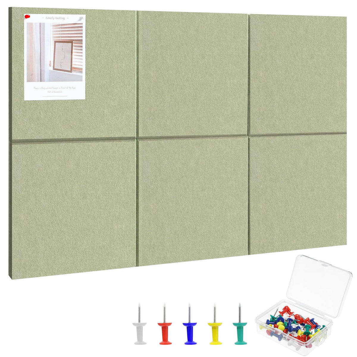 Large Cork Board 36" x 24", 6 Pack Felt Bulletin Board, Pin Boards