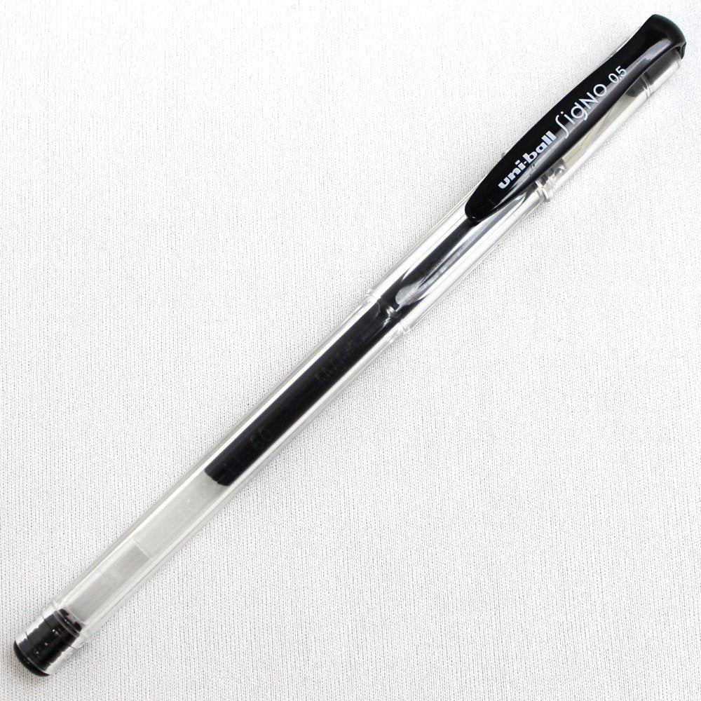 Mitsubishi Pencil Signo UM1005P.24 Gel Ink Ballpoint Pen, Standard, 0.5, Black, 5 Pieces