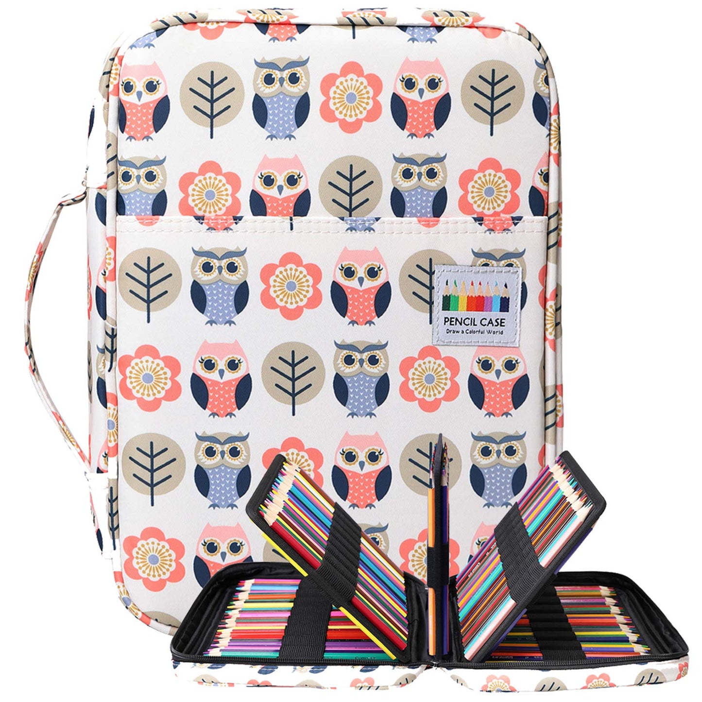 BOMKEE Coloring Pencil Case 220 Slots Pencils/Gel Pens Organizer Waterproof Travel Case Zipper
