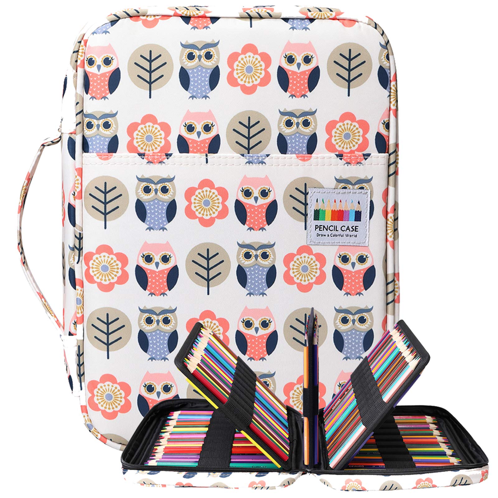 BOMKEE Coloring Pencil Case 220 Slots Pencils/Gel Pens Organizer Waterproof Travel Case Zipper