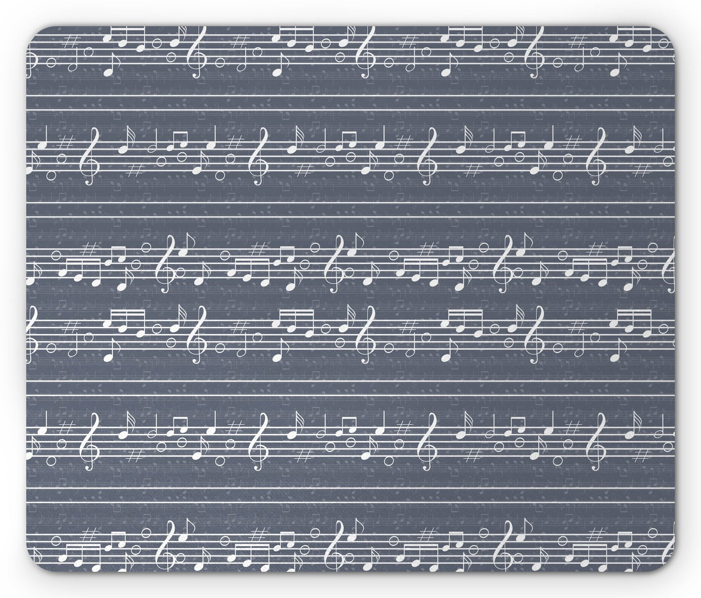 Lunarable Grey Mouse Pad, Classical Music Clay with Notes in Rhythm Jazz Song Melody Treble Clef
