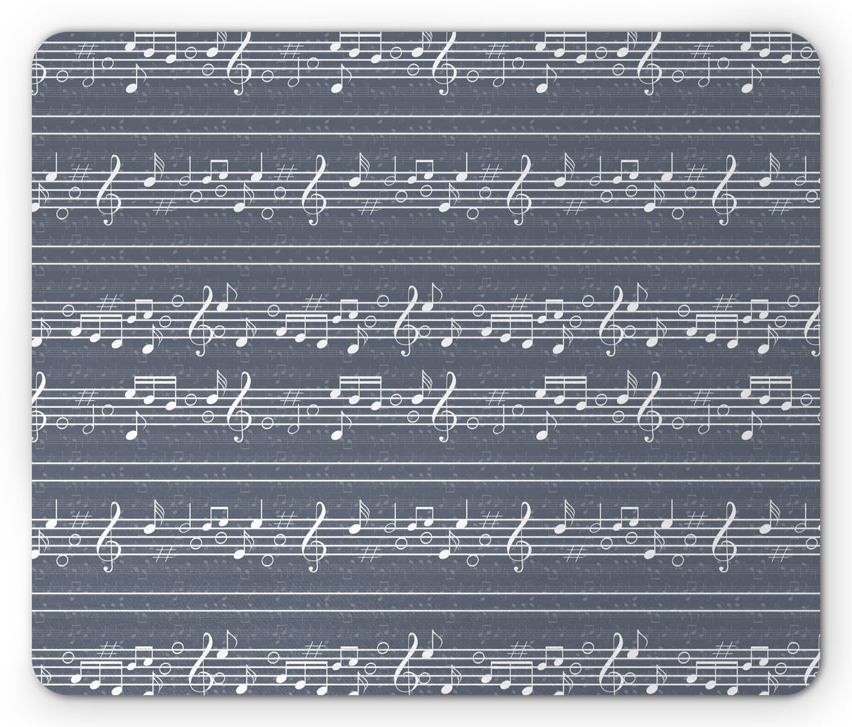 Lunarable Grey Mouse Pad, Classical Music Clay with Notes in Rhythm Jazz Song Melody Treble Clef