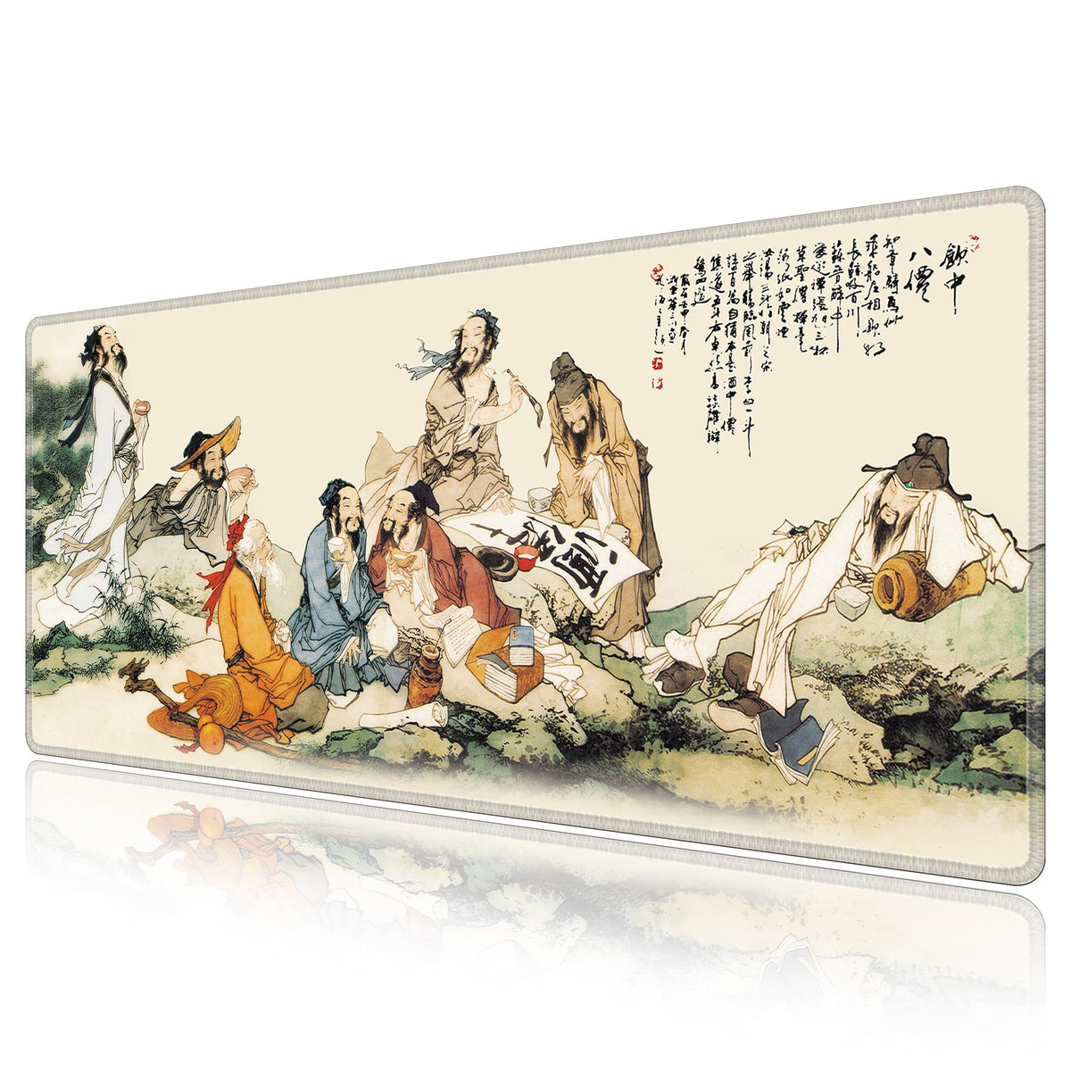 LL-COEUR XXL Landscape Gaming Mouse Pad Computer Keyboard Mat Office Desk Pad (Eight Immortals