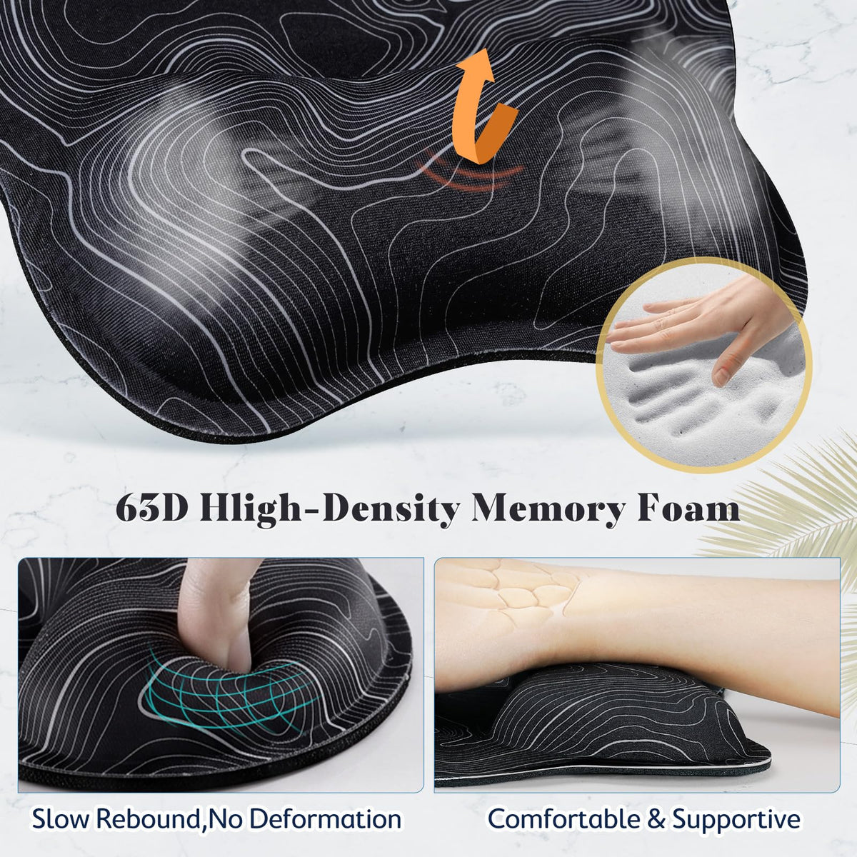 Gimars Upgrade 3 in 1 Enlarge Superfine Smooth Gel Ergonomic Mouse Pad Wrist Support and Keyboard