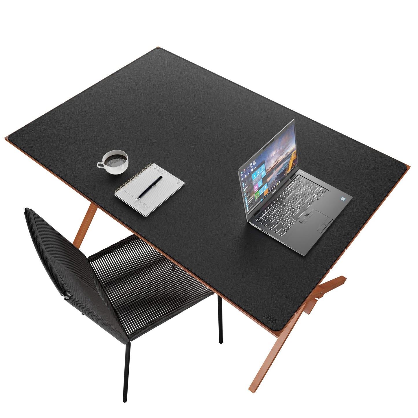 Vyaaa 47.2"x31.5" PU Leather Large Desk Mat (Black) - XXL Extended Mouse pad, Office Desk