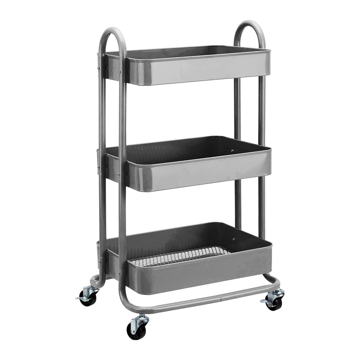 Amazon Basics 3-Tier Rolling Utility or Kitchen Cart, Lockable Wheels, Multifunctional Storage