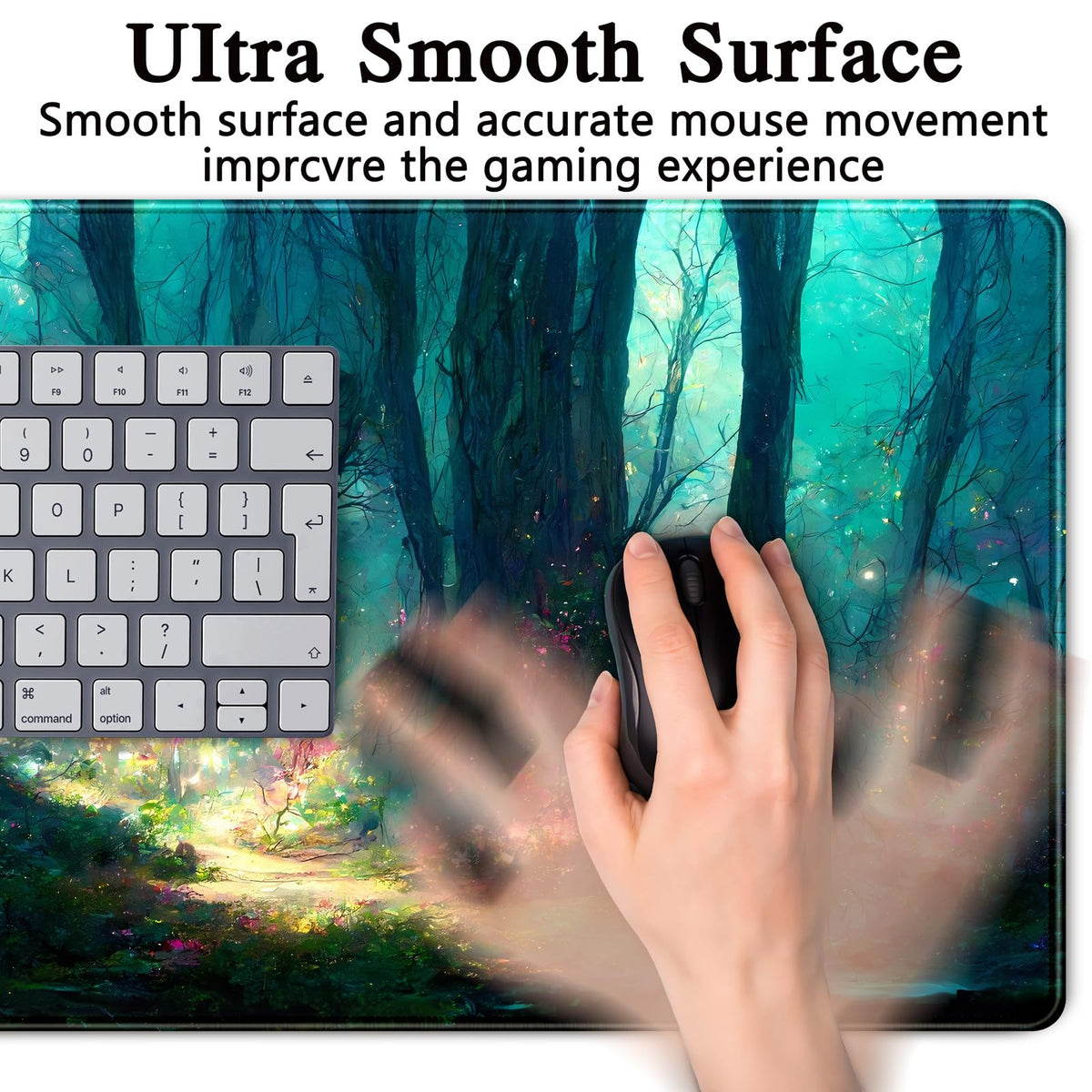 Forest Desk Mat Blue Green Mouse Pad Large Laptop Computer Keyboard Mouse Mat Gaming Mousepad XXL