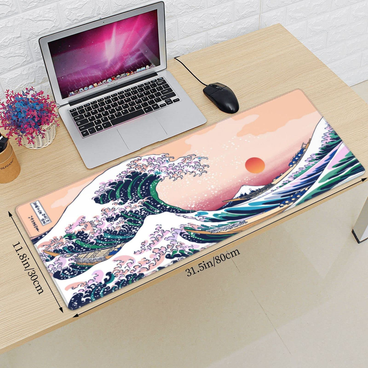 Mouse pad XL Extended Non Slip Rubber Base Stitched Edge 31.5 X 11.8 Inch