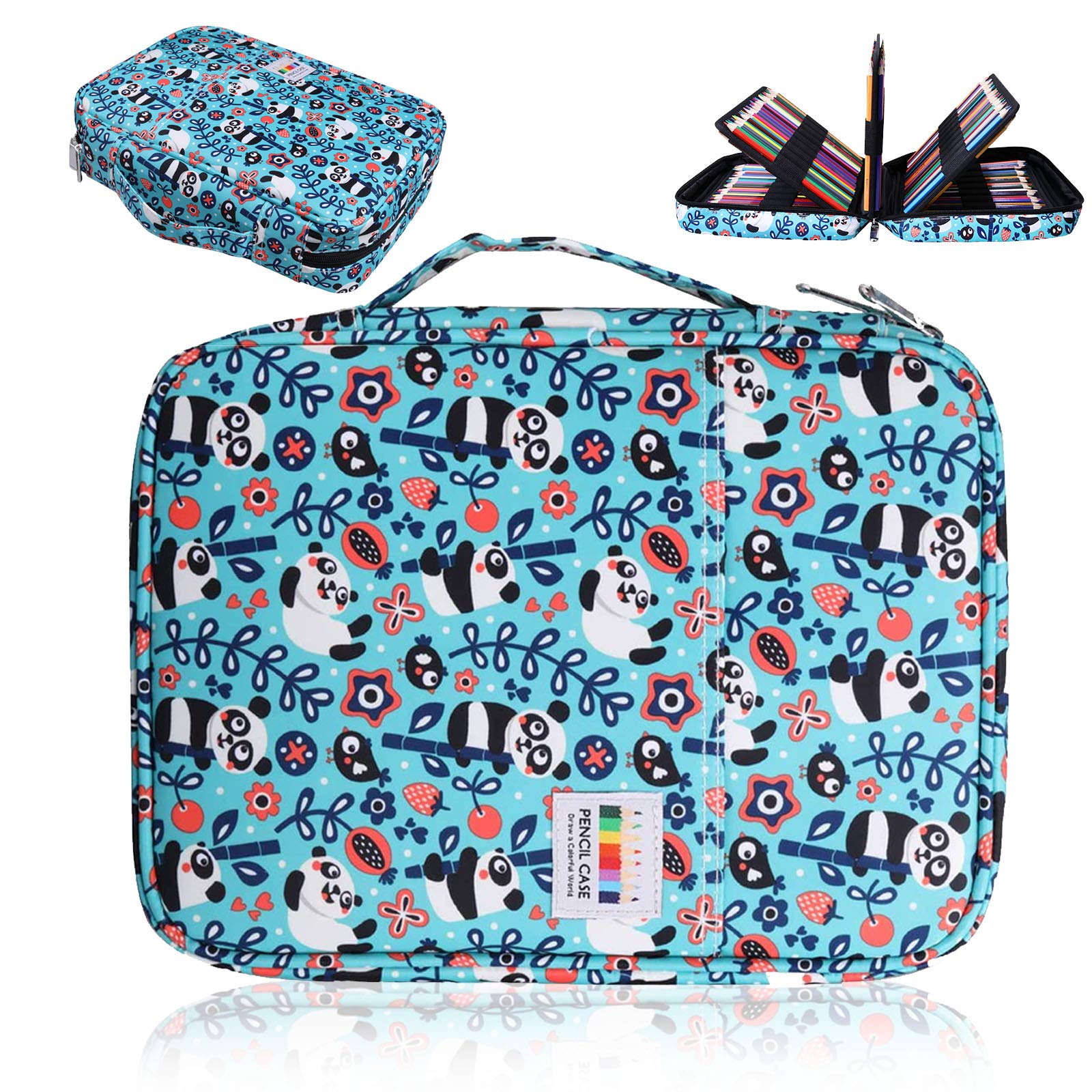 AYVANBER Colored Pencil Case 220 Slots Gel Pens Holder Waterproof Organizer Bag Portable Artist