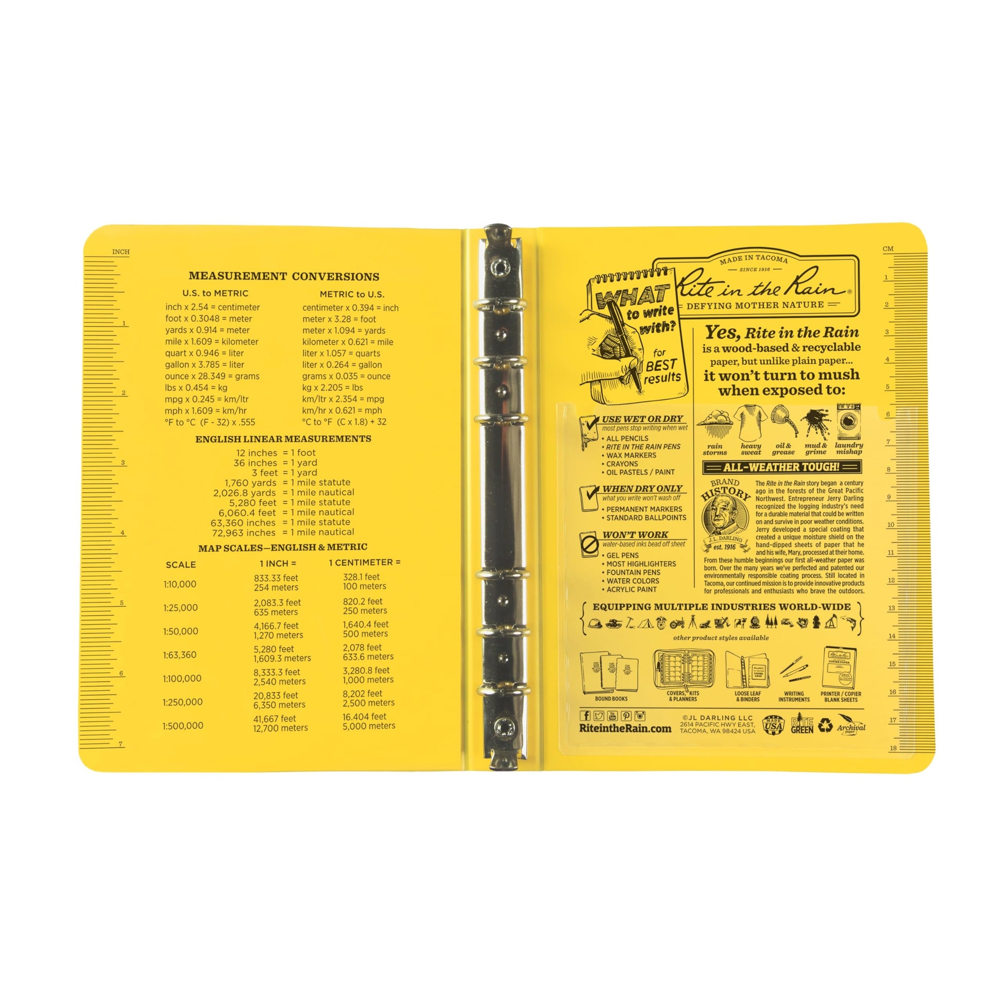 Field Ring Binder, 1/2" Capacity, 7.875 x 5.625 x 0.75, Yellow