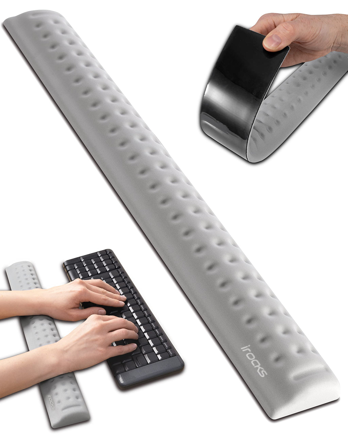i-Rocks Memory Foam Keyboard Wrist Rest - Pain-Reducing Wrist Rest for Computer Keyboard - Non-Slip